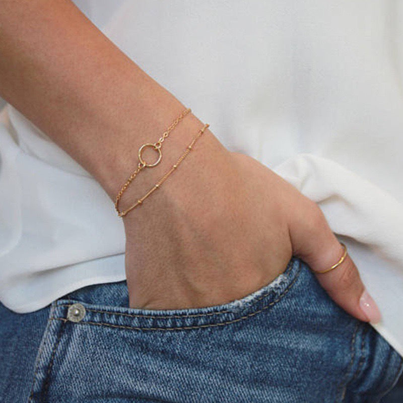 Geometric Metal Circle Women's Bracelet