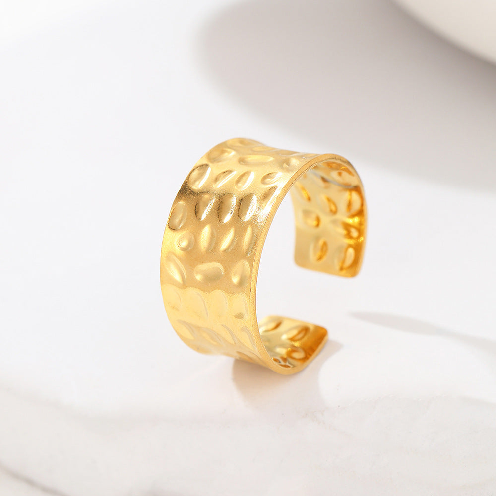 European And American-style Instagram-inspired Niche Geometric Wide-band Adjustable Ring
