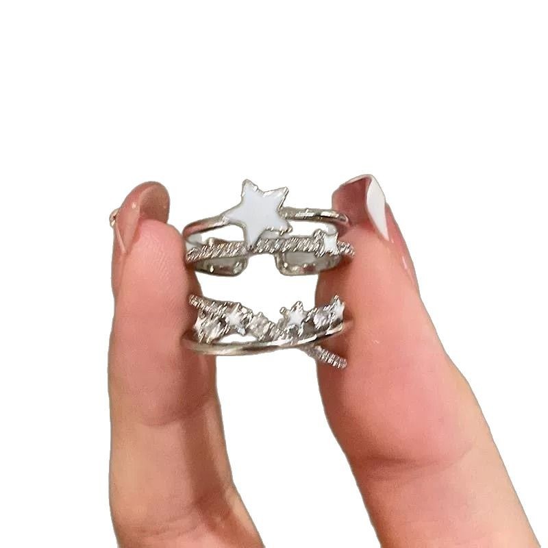 Stylish Personalized Double-layer Star Zircon Ring For Women