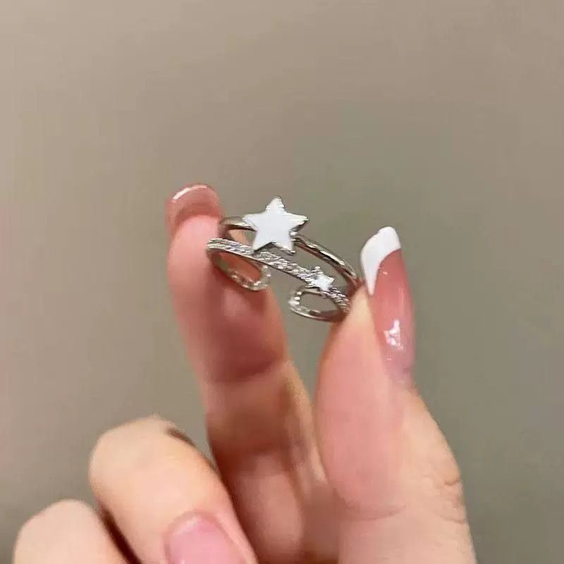Stylish Personalized Double-layer Star Zircon Ring For Women
