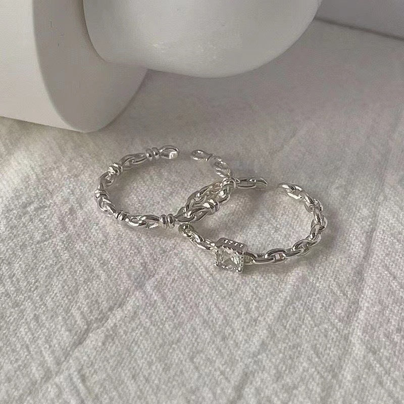 Small Square Diamond Band Ring For Women
