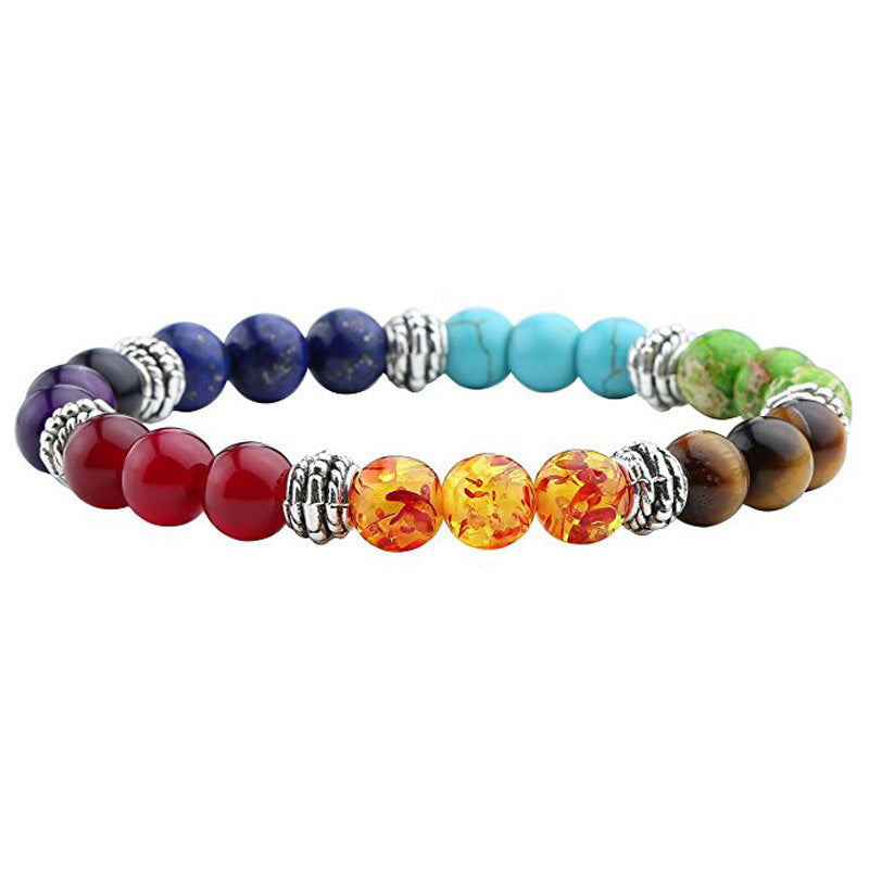 Tigers Eye Lapis Lazuli Amethyst Imperial Stone Red Agate Bracelet