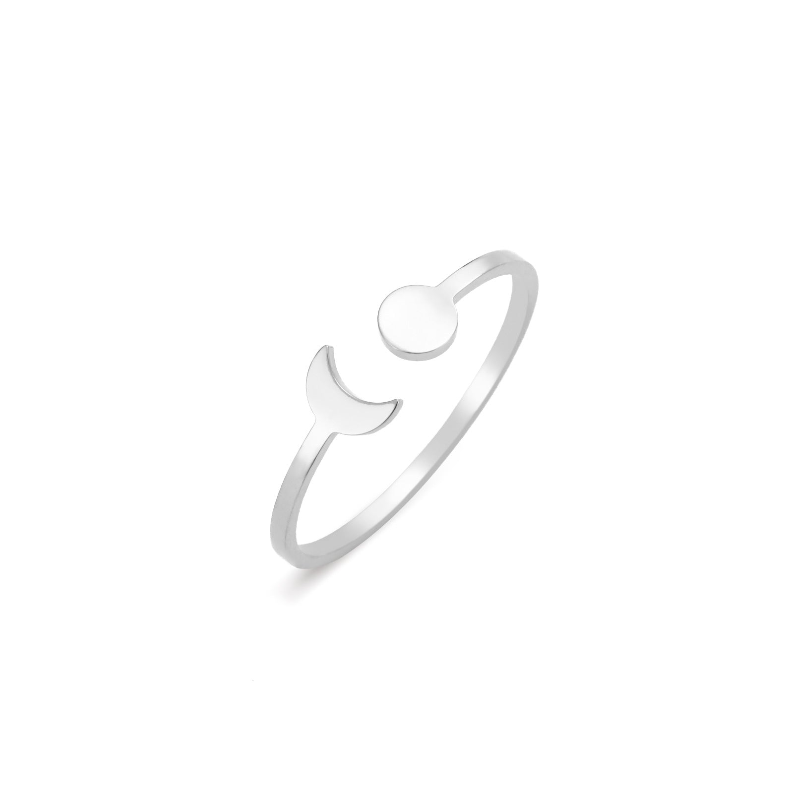Star And Moon Ring Stainless Steel Adjustable