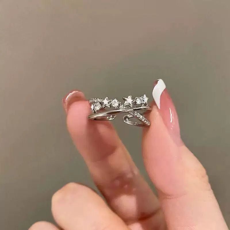 Stylish Personalized Double-layer Star Zircon Ring For Women