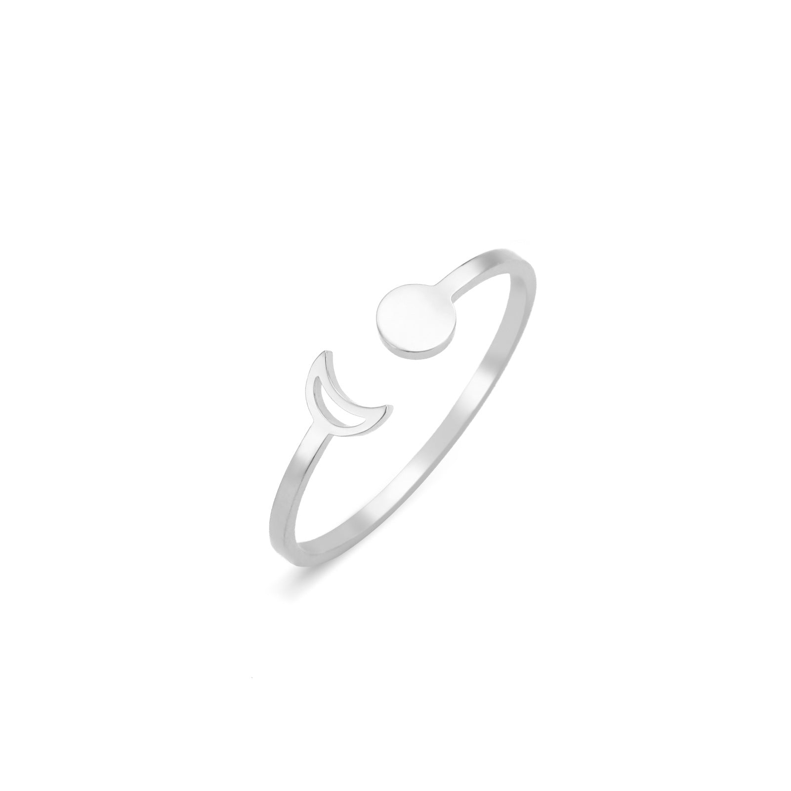 Star And Moon Ring Stainless Steel Adjustable