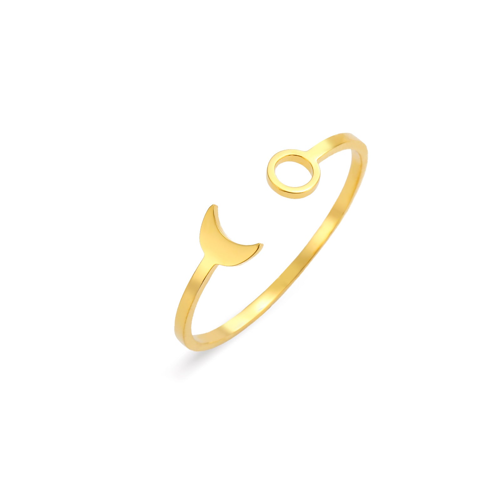 Star And Moon Ring Stainless Steel Adjustable