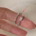 Small Square Diamond Band Ring For Women